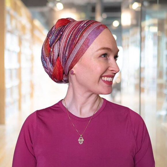 Watercolor Scarf Pumpkin/Plum - Picture 2 of 2